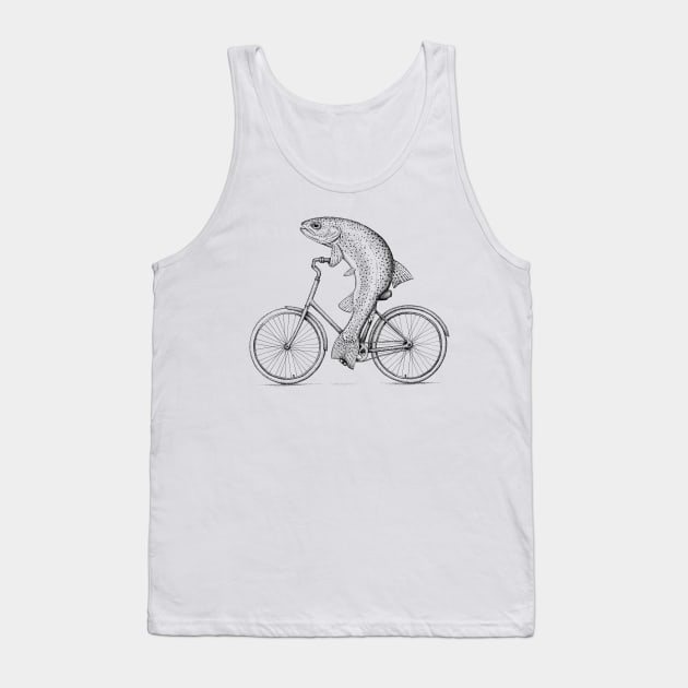 Rainbow Bike Trout Tank Top by HabbyArt